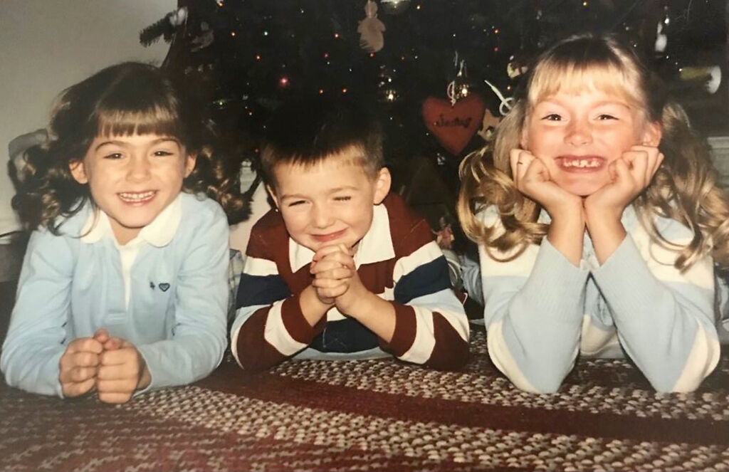 Connor Bazelak with his sisters
